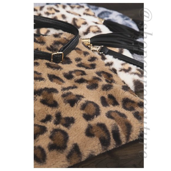 Faux Fur Leopard Shoulder Bag - Picture 7 of 8